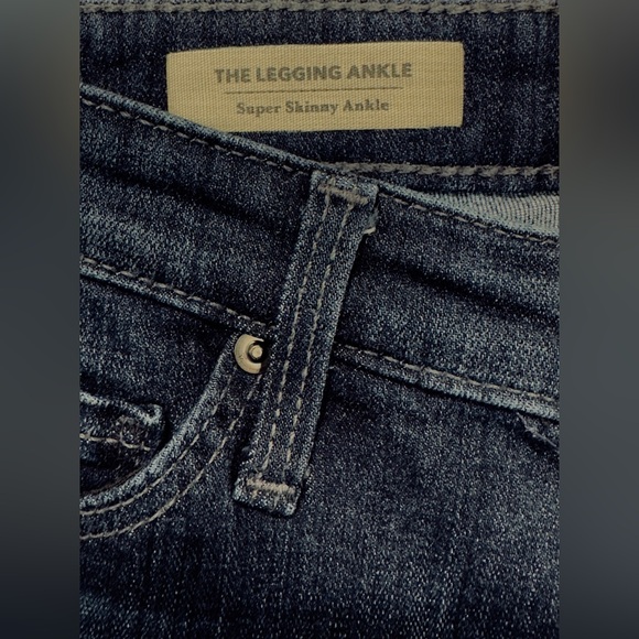 Adriano Goldshmeid Super Skinny Ankle Legging Dark Wash with Whiskering 25R NWOT - Picture 4 of 8